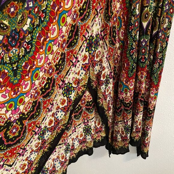 Boho Maxi L Dress Handkerchief Hem Cottage Indie Festival Hippie Bohemian B8 - Picture 5 of 13